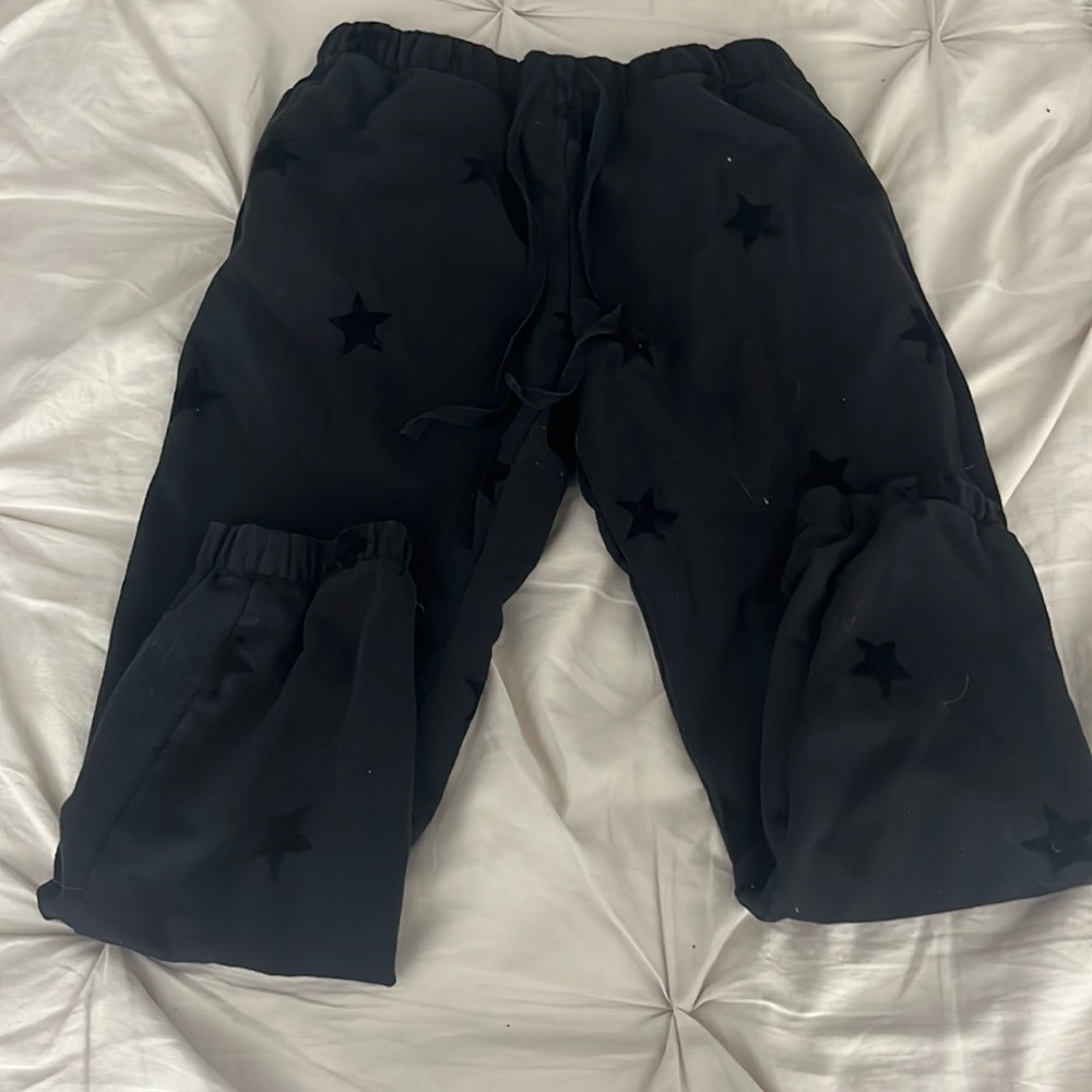 Velvet Stars Black Sweatpants Jasmine + Ginger